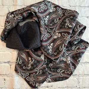 CREATIVE CONNECTIONS NEW YORK 100% SILK PATTERN OBLONG SCARF